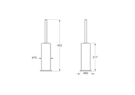 VitrA Origin Classic A4452136 Yerden Tuvalet Fırçalığı, Mat Siyah