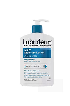 Lubriderm Daily Moisture (Nemlendirici Vücut ve El ) B5 Vitamini Nemlendirici Losyon 16 oz 473ml