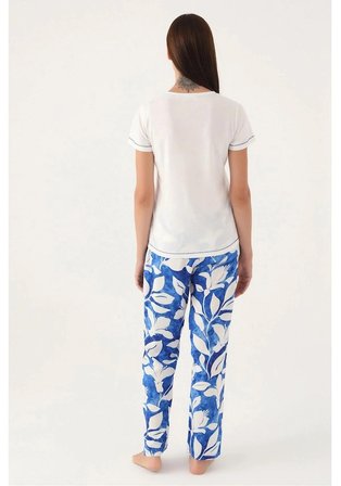 Pierre Cardin 8833 Kısa Kol Kadın Pijama Takımı Krem Penye