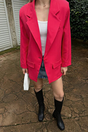 Selina Kruvaze Yaka Önü Düğmeli Ceket TNS-1111