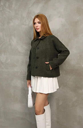 Dalida Balıksırtı Kaşe Ceket TNS-4429