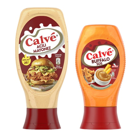 Calve Acılı Mayonez 380 gr + Buffalo Sos 245 gr 2 li Set