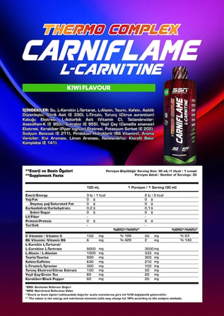 SSN Sports Style Nutrition Yağ Yakma Kombinasyonu (Cla + Carniflame Karnitin 900 ML Kivi)