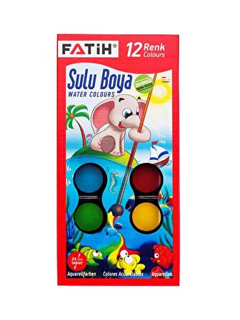 Fatih Kırtasiye Okul Seti 3 Parça Boya Malzemeleri Seti Fatih Kuru Boya Sulu Boya Pastel Boya