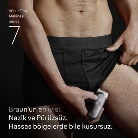  Braun Vücut Tıraş Makinesi Series 7, +6 Aksesuar, Kompakt, Smartlight, BG7550