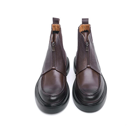 Fermuarlı Hakiki Deri Erkek Bot