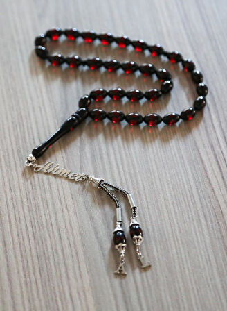 Gümüş İsimli Toz Kehribar Ahşap Kutulu KHNİSİM890324