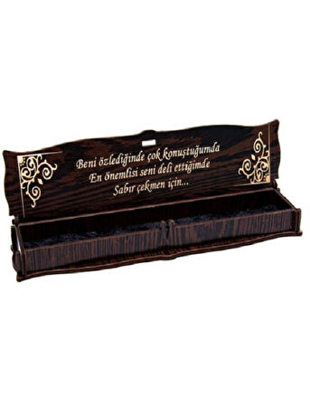 Gümüş İsimli Toz Kehribar Ahşap Kutulu KHNİSİM890324