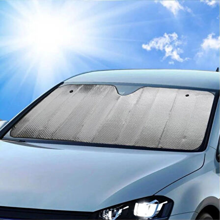CT-STONES® 120*55 cm Ambalajlı Vantuzlu Araç İçi Ön Cam Perdesi Katlanabilir Güneşlik