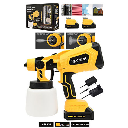 21V Çift Akülü 300 Mm Vernik Sprey Boya Püskürtme Makinesi ASSUR