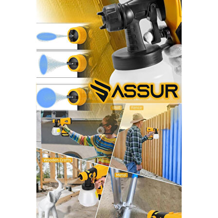21V Çift Akülü 300 Mm Vernik Sprey Boya Püskürtme Makinesi ASSUR