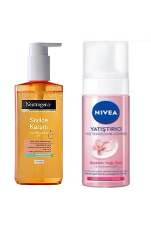 Sivilce Karşıtı Yüz Temizleme Jeli 200 ml Nivea Yatıştırıcı Yüz Yıkama Köpüğü 150 ml