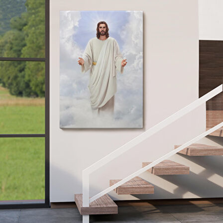 Rab İsa Bulutlarda Göründü, Kilise Hediyesi Hristiyan Kanvas Tablo-5289