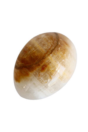Bal Oniks Doğal Taş Yumurta – 2,3 İnç | El Yapımı Dekoratif Şifa Taşı | Benzersiz Doğal Desenli