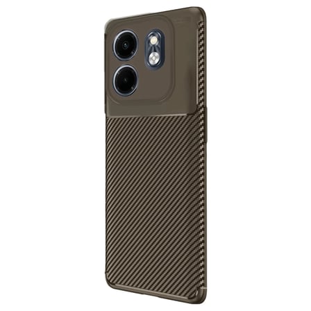 İnfinix Hot 50i 4G Kılıf Auto Focus Karbon Kapak - Kahverengi