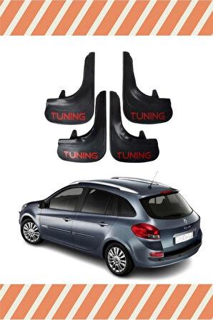 Renault Clio 3 Stw 2006-2012 Tuning yazılı 4’lü tozluk çamurluk paçalık dayanıklı