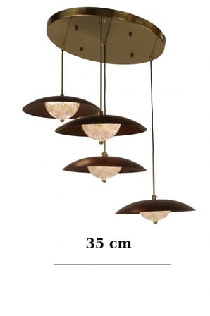 Modern Tasarım 4’lü Ahşap & Gold Sarkıt Avize
