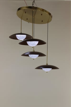 Modern Tasarım 4’lü Ahşap & Gold Sarkıt Avize