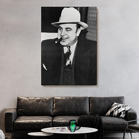 Ünlü Sabıka Fotoğrafı Posteri, Ünlü Mafya Patronu, Al Capone Kanvas Tablo-5292