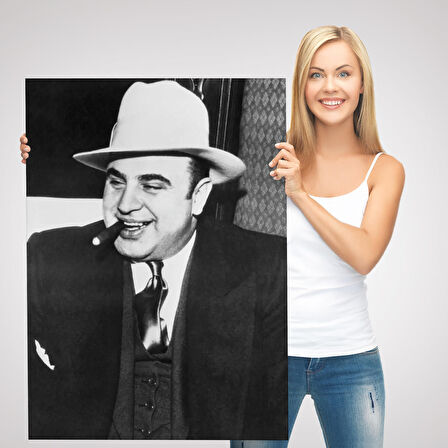 Ünlü Sabıka Fotoğrafı Posteri, Ünlü Mafya Patronu, Al Capone Kanvas Tablo-5292