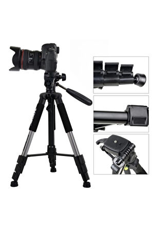 Q111 Profesyonel Alüminyum Tripod 5 Kg Taşıma Kapasiteli