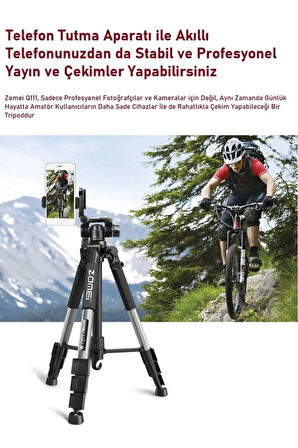 Q111 Profesyonel Alüminyum Tripod 5 Kg Taşıma Kapasiteli