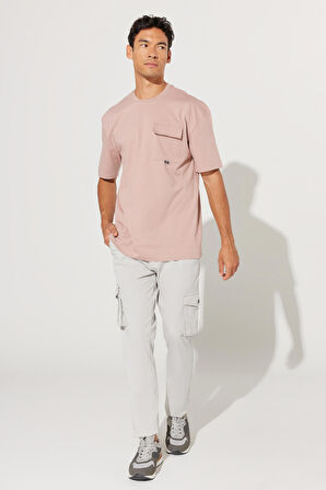 Erkek Taş Slim Fit Dar Kesim Kargo Cepli Pamuklu Esnek Pantolon