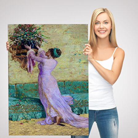 Vazo Yerleştiren Kız Osman Hamdi Bey Kanvas Tablo-5295