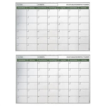 Manyetik Yapışkanlı Bir Aylık Program Planlayıcı Takvim 85x56 cm