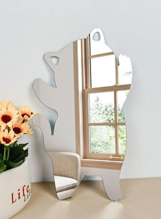 KEDİ  Figürlü Pleksi Ayna - Çocuk Odası ve Bebek Odası Duvar Dekoru