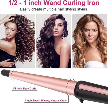 Go İthalat GW-7300 Konik Saç Maşası Seramik Turmalin 25-38 mm Rose Gold