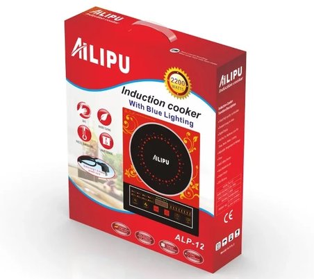 Ailipu Alp-12 İndüksiyonlu Ocak Kırmızı Tekli Dokunmatik 2200 W Cam Seramik