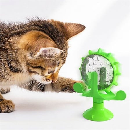 Vantuzlu Zilli İnteraktif Dönebilen Mama Kaplı Renkli Eğlenceli Eğitici Kedi Oyuncağı (5297)