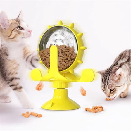 Vantuzlu Zilli İnteraktif Dönebilen Mama Kaplı Renkli Eğlenceli Eğitici Kedi Oyuncağı (5297)