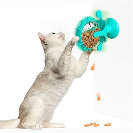 Vantuzlu Zilli İnteraktif Dönebilen Mama Kaplı Renkli Eğlenceli Eğitici Kedi Oyuncağı (5297)