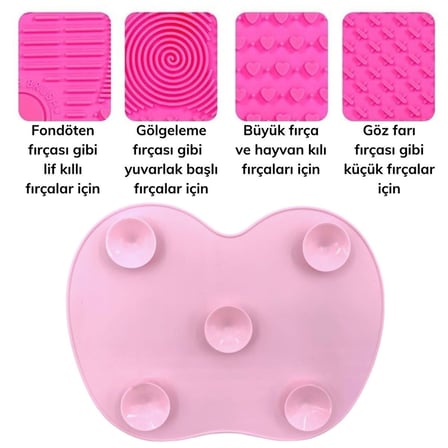 Pratik Kolay Makyaj Fırçası Temizleme Matı Aparatı Aleti Küçük (5297)