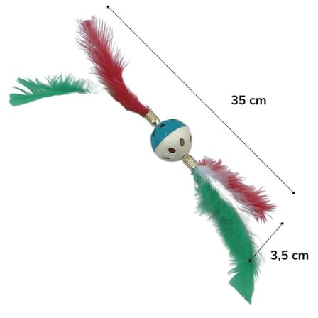 Go İthalat Tüylü Püsküllü Sesli Kedi Oyuncağı Çok Renkli 35 cm