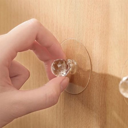2 Adet Kristal Kendiliğinden Güçlü Yapışkanlı Kulp Askısı Tutma Kolu (5297)
