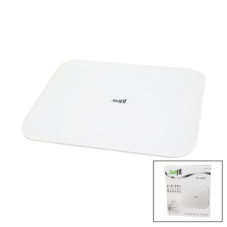 GİZLİ EKRAN -SOFT BEYAZ CAM ZEMİN  DİJİTAL BASKÜL TERAZİ 180KG SENSÖR -LED EKRAN -ODA℃ TF-1070 (5297