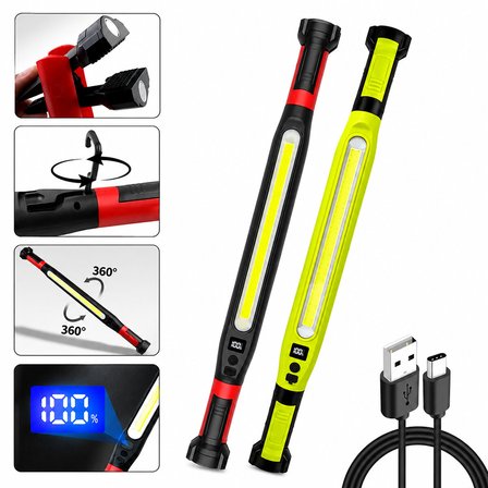 MIKNATISLI TYPE-C ŞARJ - DİJİTAL GÖSTERGE 360° DÖNEBİLEN GÖVDE - ASKI KANCA - ÇİFT RENK - 52.5CM EL 