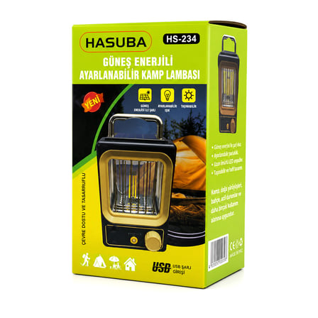 SOLAR - GÜNEŞ ENERJİLİ USB ŞARJLI NOSTALJİ SOLAR LAMBA 1500mAh HS-234 (5297)