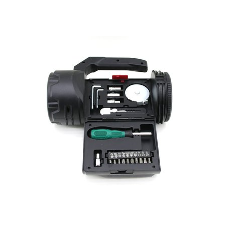 2İN1 19PCS = TAMİR - HIRDAVAT SETİ EL FENER - PROJEKTÖR LED + COB USB - TYPE-C - PİL ŞARJLI HS-310 (
