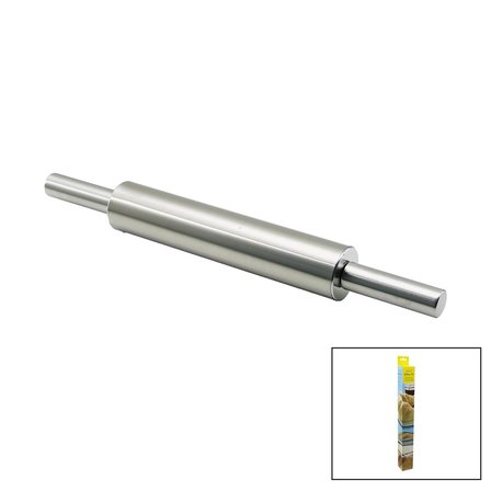 VOCEN ROLLİNG PİN ÇELİK METAL MERDANE - HAMUR RULOSU MERDANE: 25CM - SAP: 2X9CM =T.UZUNLUK:43CM (529