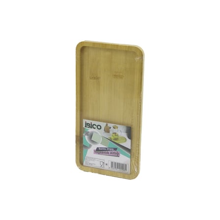 DİKDÖRTGEN AHŞAP BAMBU YAĞDANLIK ALTLIK MİNİ TEPSİ 12 X 23.4 X 0.8CM (5297)