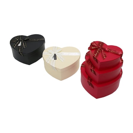 3PCS KALP MAT MİX RENKLİ KARTON HEDİYE KUTUSU KURDELALI 22X20-19X17-16X14CM (5297)