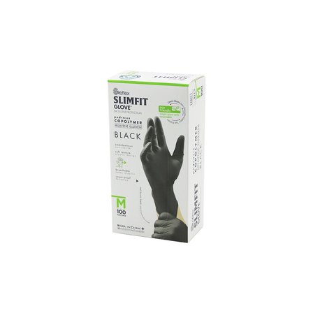 REFLEX SLİMFİT GLOVE KOD-032 M SİYAH PUDRASIZ MUAYENE ELDİVEN 100LÜ (5297)