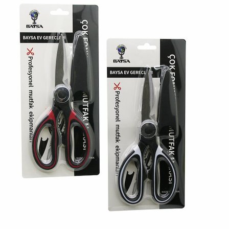 ÇOK AMAÇLI 4IN1 MUTFAK MAKASI 20CM -KIRACAK - AÇACAK- KESİCİ - MAKAS - (MAKAS AĞZI PLASTİK KILIF KAP
