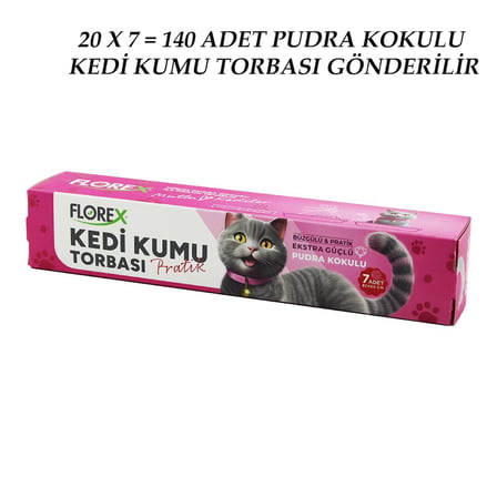 140 ADET KEDİ - EVCİL HAYVAN  KUMU TORBASI PRATİK PUDRA KOKULU  BÜZGÜLÜ - EXTRA GÜÇLÜ 82X50CM (5297)