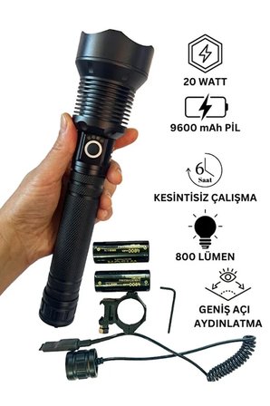Wison WS-5412 Tüfek Feneri, Geniş Açı Avcı El Feneri 20 Watt (5297)