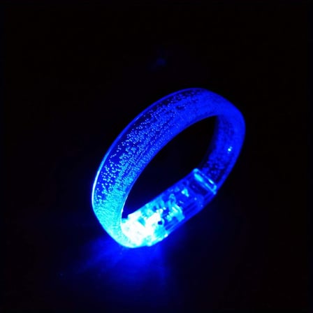 Mavi Led Işıklı Baskı Yapılabilen Pilli Bileklik Bilezik 1,5 cm Genişlik (5297)